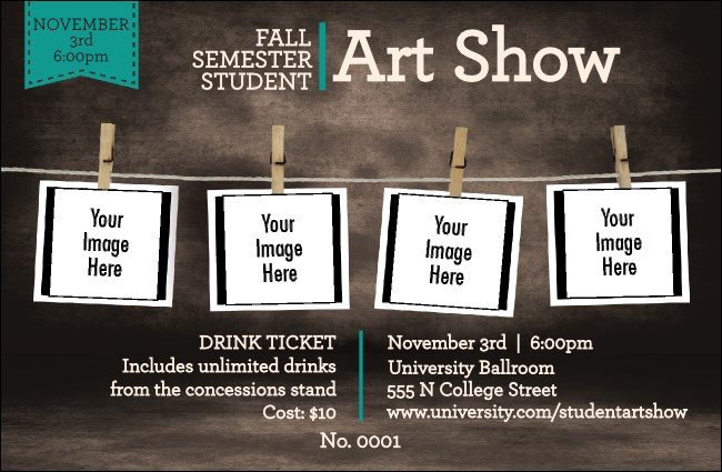 Image Upload Polaroid Drink Ticket Product Front